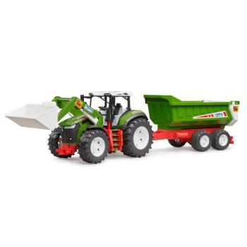 ROADMAX traktor homlokrakodóval és kocsival - Bruder 3452 kép