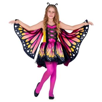 Rózsaszín pillangó jelmez szárnyakkal - 140 cm kép