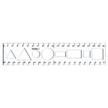 Sablon vonalzó OPTIMA átlátszó 20cm kép