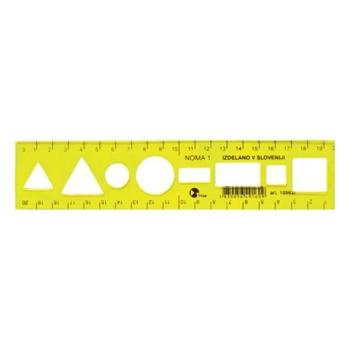 Sablon vonalzó OPTIMA hajlékony sárga 20cm kép