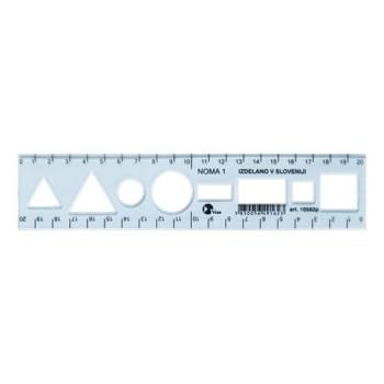 Sablon vonalzó OPTIMA kék 20cm