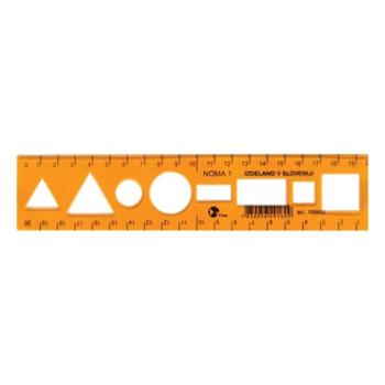 Sablon vonalzó OPTIMA narancssárga 20cm kép