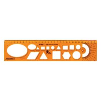 Sablon vonalzó OPTIMA narancssárga 30cm kép
