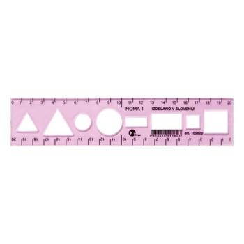 Sablon vonalzó OPTIMA pink 20cm kép