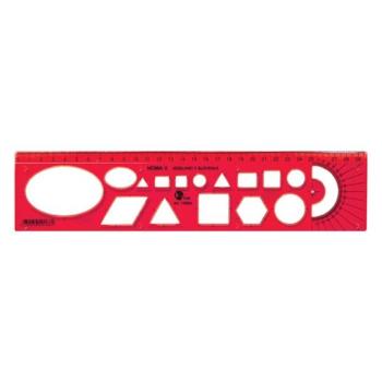 Sablon vonalzó OPTIMA piros 30cm kép