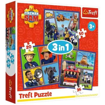 Sam a tűzoltó 3 az 1-ben 50, 36 és 20 db-os puzzle - Trefl kép