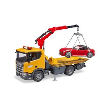 Scania Super 560R vontatási szolgáltatás autóval - Bruder 3552 kép