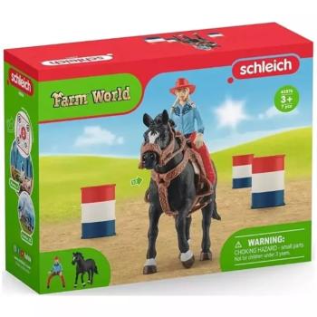 Schleich: Farm World - Hordóverseny cowgirllel játékszett (42576) kép