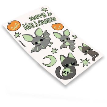 Sötétben világító ideiglenes tetoválás - Happy Halloween kép