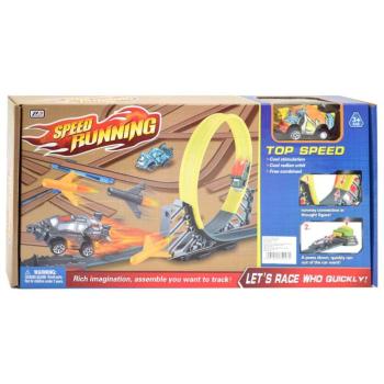 Speed Running versenypálya szett 360 fokos hurokkal és 1db kilőhető kisautóval 1/64 kép