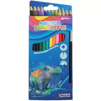 Spirit: 12db-os Aquarell háromszögletű színes ceruza szett ecsettel kép