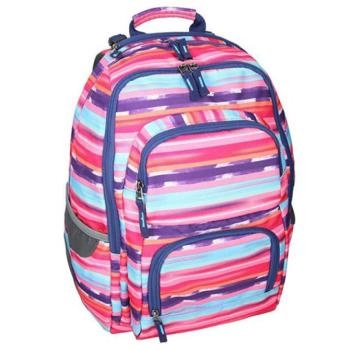Spirit: E-Bag színes csíkos lekerekített iskolatáska, hátizsák 46x34x22cm kép