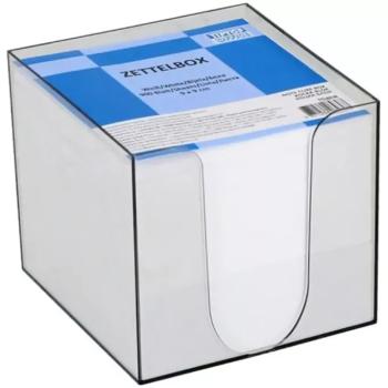 Spirit: Fehér jegyzettömb átlátszó tárolóban 900 lapos 9x9x9cm kép