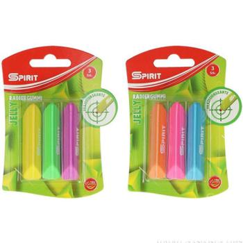 Spirit: Jelly háromszög alakú radír többféle színben 3db-os szett kép