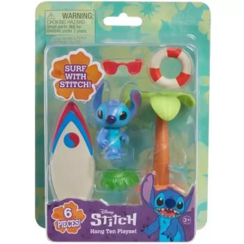 Stitch játékfigura szörfdeszkával és pálmafával kép