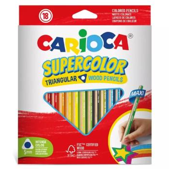 Supercolor háromszög alakú 18db-os maxi színesceruza szett - Carioca kép