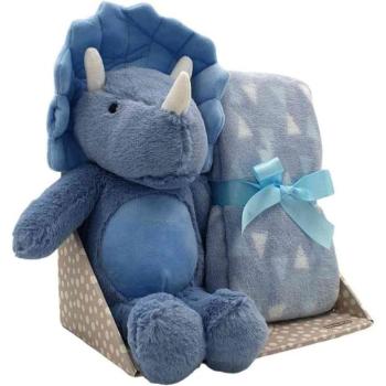 SweetDreams: Takaró és plüss triceratops kék színben