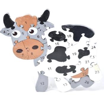 ABC - 123 bocis fa oktató puzzle kép