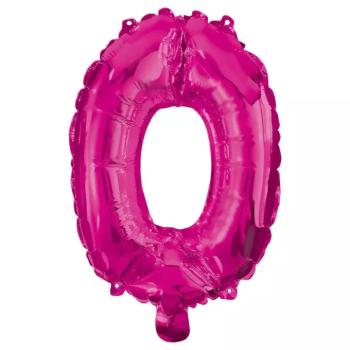 Számos fólia lufi pink színben – 0-ás szám 96cm kép