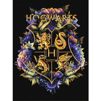 Számozott kifestő – Harry Potter: Roxfort címere metálfényű festékekkel ©Warner Bros. 30 x 40 cm kép