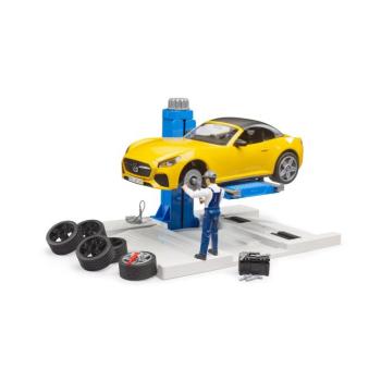 Szervizállomás, roadster és szerelő - Bruder 62112