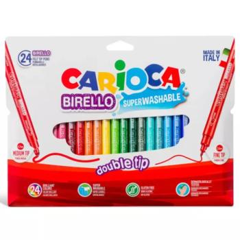 Színes filctoll szett kétféle fejjel 24 db-os - Carioca kép
