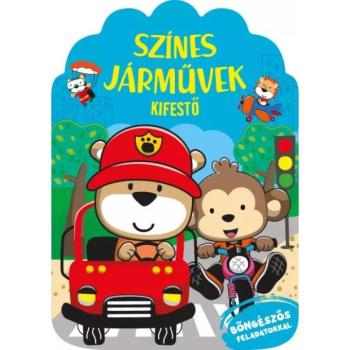 Színes járművek kifestő kép