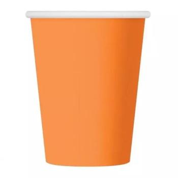 Színes papírpohár - narancs, 250 ml, 6 db-os kép