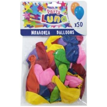 Színes party lufi 24cm-es 50db-os szett kép