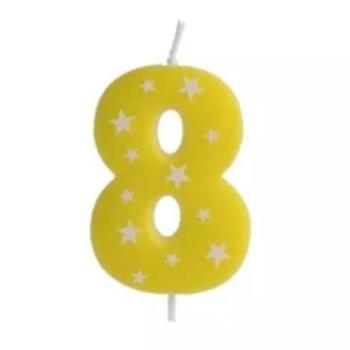Színes születésnapi számgyertya, 6 cm - 8 kép