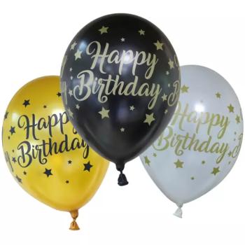 Szülinapi lufi ;Happy Birthday; felirattal 6db-os szett kép