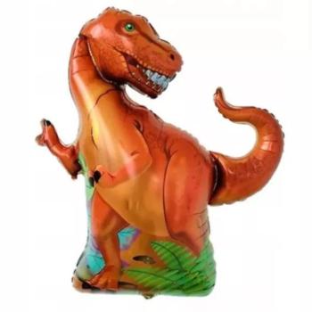 T-Rex Dinoszaurusz fólia lufi, narancssárga – 66 x 59 cm kép