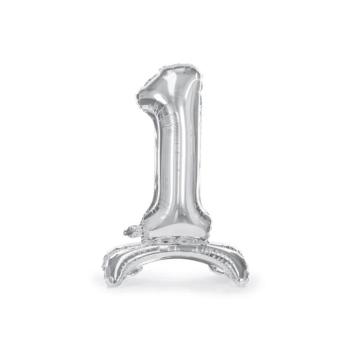 Talpas álló fólia lufi 1 ezüst 70 cm