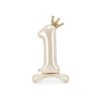 Talpas álló fólia lufi 1 - Satin cream 84 cm kép