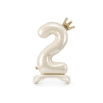 Talpas álló fólia lufi 2 - Satin cream 84 cm kép