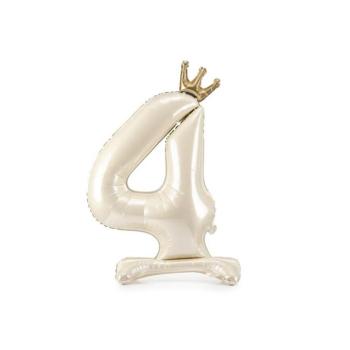 Talpas álló fólia lufi 4 - Satin cream 84 cm kép