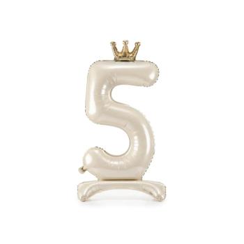 Talpas álló fólia lufi 5 - Satin cream 84 cm kép