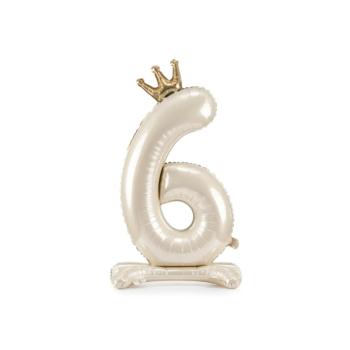 Talpas álló fólia lufi 6 - Satin cream 84 cm kép