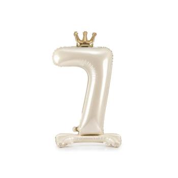 Talpas álló fólia lufi 7 - Satin cream 84 cm kép