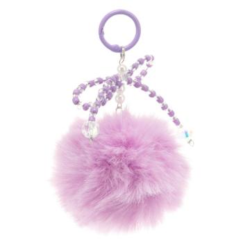 Táska pompon gyöngyös masnival - lila kép