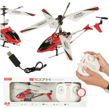 Távirányítós helikopter RC SYMA S107H 2.4GHz RTF piros kép