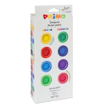 Tempera PRIMO tégelyes 25 ml 12 szín/készlet kép