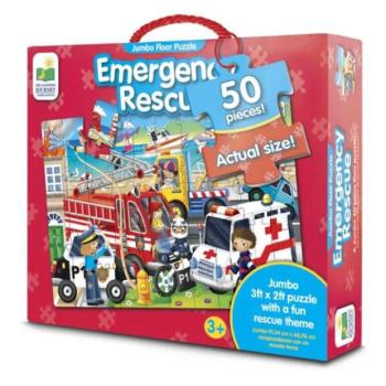 The Learning Journey: Jumbo puzzle - Mentő járművek, 50 darabos kép