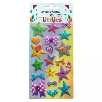 The Littlies: Csillagos mintás 3D pufi matrica szett 10x22cm-es íven kép