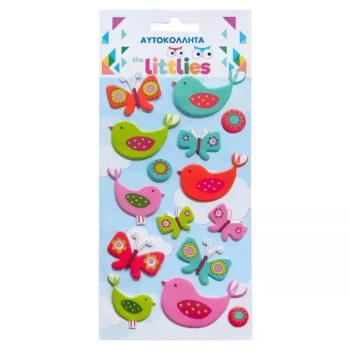 The Littlies: Madaras 3D pufi matrica szett 10x22cm-es íven