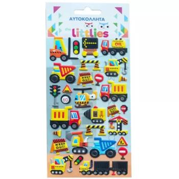 The Littlies: Munkagépek 3D pufi matrica szett 10x22cm-es íven kép
