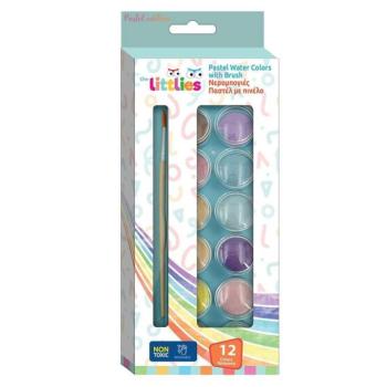 The Littlies: Vízfesték 12db pasztell színnel és ecsettel kép