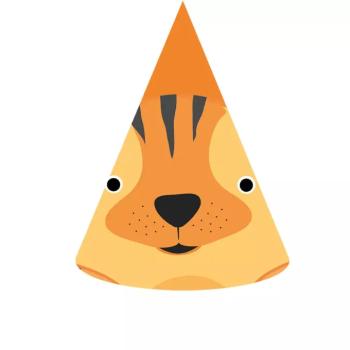 Tigris mintás party kalap 6db-os szett kép