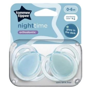 Tommee Tippee: Night Time 2 db-os fluoreszkáló ortodontikus cumi szett több változatban (0-6 hó) kép