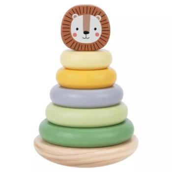 Tooky Toy: Oroszlán mintás Montessori torony kép